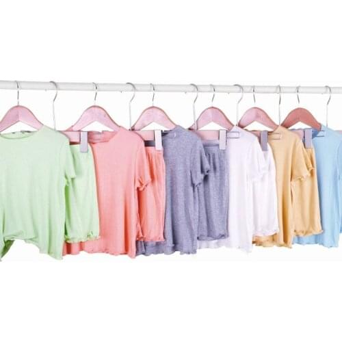 2021 Spring Autumn Kids Boys Girls Toddler Pajamas Set Snug Fit Rib Shirring Sleepwear PJs Lounge Wear Teenagers Clothing