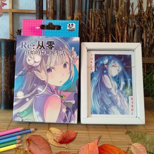 Anime Re:Zero Starting Life Playing Cards Gifts Deck Poker Set Cards With Box Gift Collection