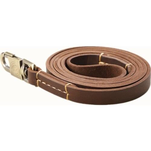 Cowhide Leather Leash for Medium Big Dogs Sewing Copper Hook Pull Rope Walking Training Durable Handmade Leads Pet Supplies Shop