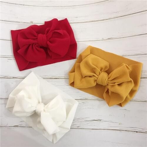 2019 New Adjustable Big Bow Turban headband, Top Knot Baby Wide Headwrap Baby Girls Hair Accessories