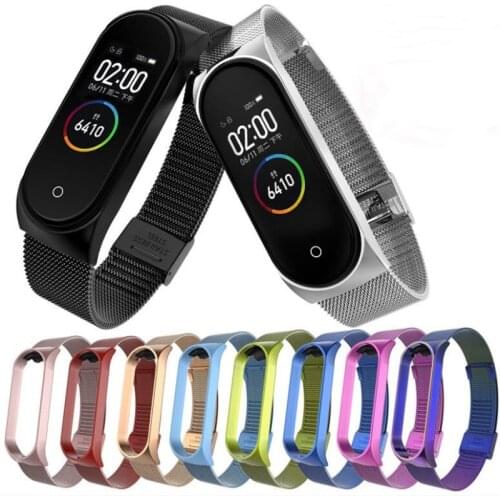 Stainless Steel Wrist Strap for Xiaomi Mi Band 3 4 Metal Watch Band Smart Bracelet MiBand 3 Replaceable Watch Straps Mi 4