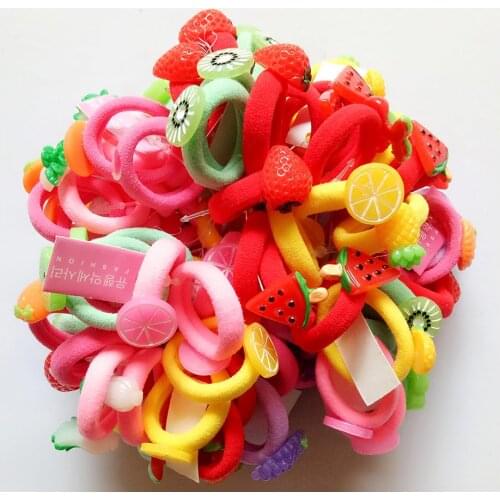 100 Pcs/Lot Adorable Sweet Various Pattern Carton Character Elastic Hair Ropes Bands Ropes Kids Hair Accessories