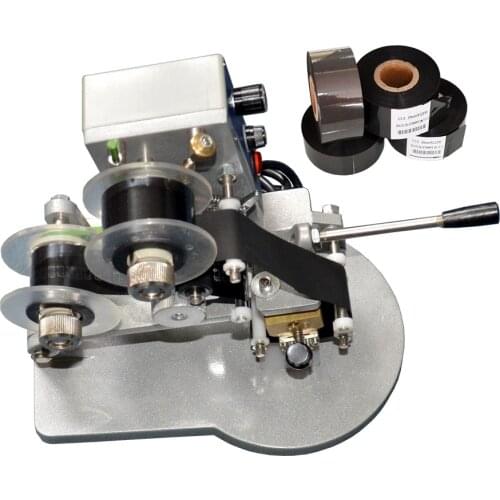 Manual type ribbon hot stamp date printing machine for Pharmacy,Food and Cosmetic Industry