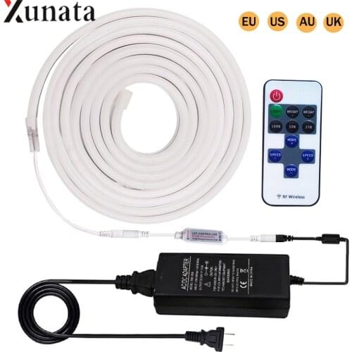 DC 12V LED Neon Light 6x12mm SMD2835 Flexible LED Tape 120LEDs/M Waterproof LED Strip Light Soft Neon Wire Rope with RF Dimmer