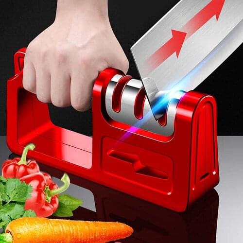 Kitchen Knife Sharpener and Scissor Sharpeners Professional 3 Stage Knife Sharpener White Jade And Diamond Sharpening Stone