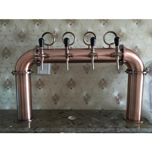 U shape beer selling tower units with 4 bronze beer faucet