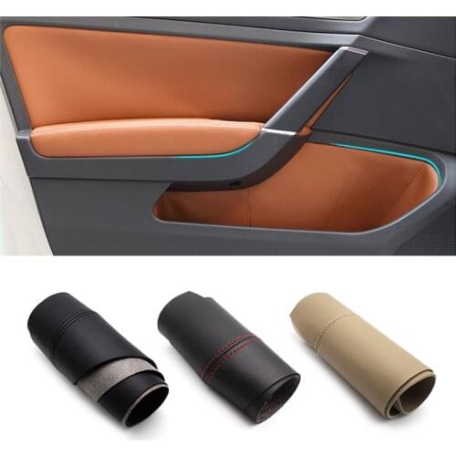 Interior Microfiber Leather Car Door Armrest Panel Protective Cover Trim For VW Golf 7 2014 2015 2016 2017 2018 only LHD