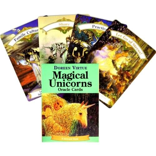 Magical Unicorns Oracle Card Tarot Cards Mystical Guidance Divination Entertainment Partys Board Game Supports Wholesale 44PCS