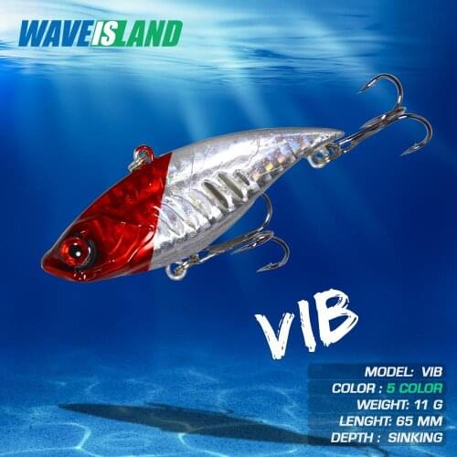 WAVEISLAND Vibration Fishing Lure 6.5cm 11g Sinking Full In Water Baits Whopper Perch Pike Fish Tackle Isca Artificial Lures