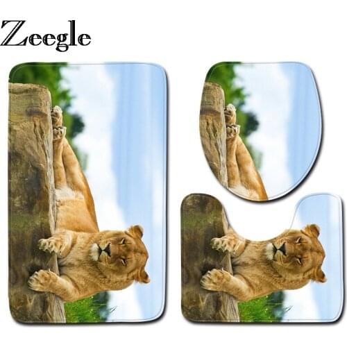 Zeegle Microfiber Bathroom Floor Mat 3pcs Bath Mat Set Anti-slip Mat For Toilet Bathroom Carpet Bath Rugs Washable Mats Bathroom