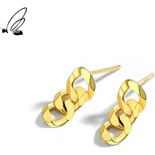 SSTEEL 925 Sterling Silver Personalized Fashion Chain Stud Earrings Gift For Women Cute Party 2021 Trend Gothic Jewelry