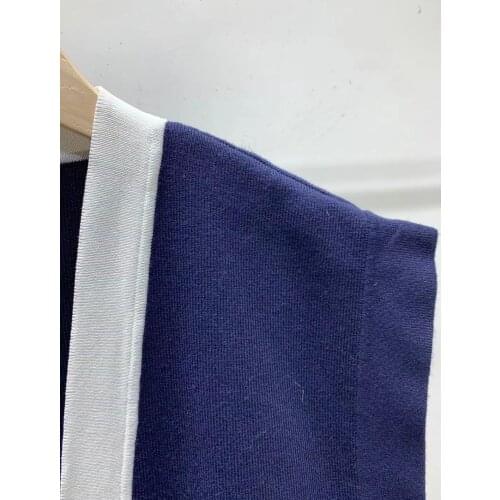 2021 Fashion Contrast Color V-Neck Single-breasted Knitted Vest Sleeveless Loose Top Women Cardigan