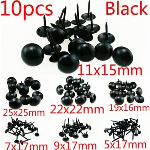 10PCS Black Iron Vintage Upholstery Nails Antique Jewelry Case Box Sofa Decorative Tack Stud Pushpin Decorative Furniture Nails
