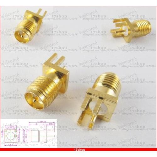20 Pcs RP-SMA Female Edge Mount PC Board PCB Receptacle RF Adapter Connectors