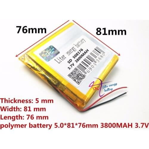 508176 high-capacity lithium polymer battery 3800 mAH battery mobile power