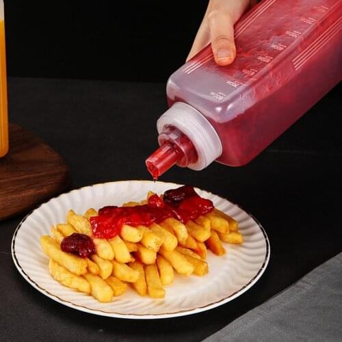 800ml Squeeze Sauce Bottle Large Caliber Dustproof Plastic Household Seasoning Bottle Ketchup Olive Oil Bottles for Kitchen