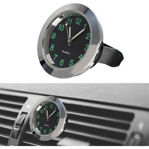 Black Silver Car Clock Ornaments Mechanics Quartz Car-Styling Mini Car Air Vent Clip Clock Watch Auto Decoration