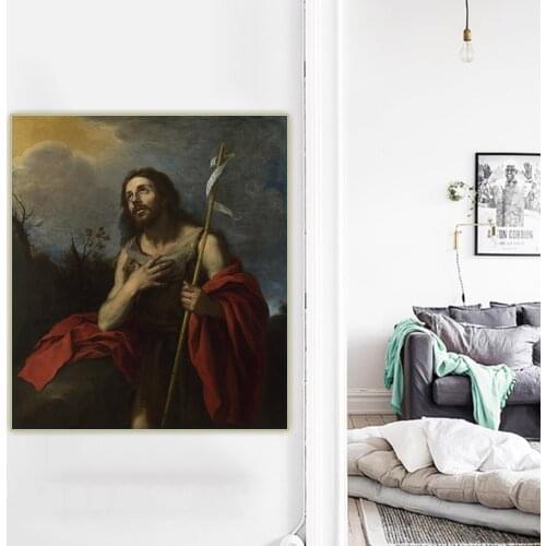 Citon Murillo《Saint John the Baptist in the Wilderness》Canvas Oil Painting Artwork Poster Picture Wall Decorations Home Decor