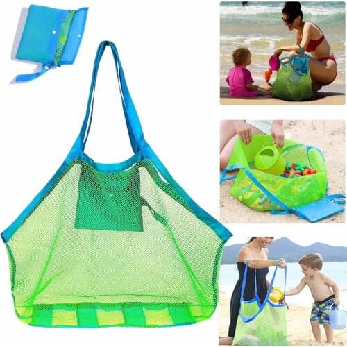 Children Beach Toy Bags Fashion Eco Friendly Portable Folding High Capacity Kids Sand Dredging Tool Mesh Storage Bag Pouch