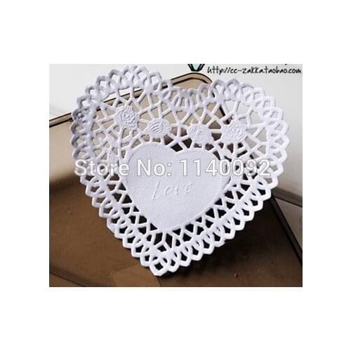 DIY heart shape lace paper mats/white cake paper pad/gift packing decorated paper tray 10.2x10cm 200 pcs a lot