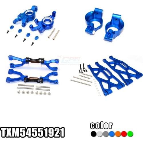 GPM ALUMINUM FRONT UPPER+LOWER ARMS+C HUBS+KNCUKLE ARMS SET FOR X-MAXX For TRAXXAS X-MAXX RC Upgrade
