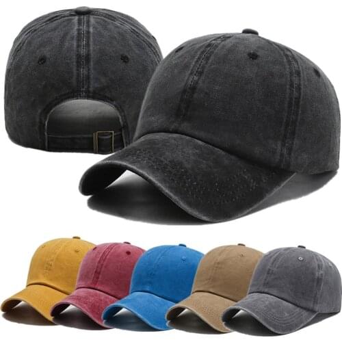 New Unisex Cap Plain Color Washed Cotton Baseball Cap Men & Women Casual Adjustable Outdoor Trucker Snapback Hats Dropshipping