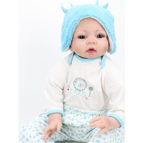 22" NPK baby doll reborn silicone reborn dolls for children girls toys gift bebe bonecas reborn soft touch with pacifier bottle