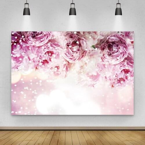 Laeacco Spring Pink Flowers Blossoms Birthday Wedding Party Photography Backdrop Baby Portrait Photocall Background Photo Studio