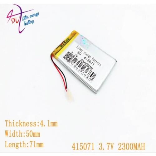 3.7V 2300mAh 415071 Lithium Polymer LiPo Rechargeable Battery ion cells For Mp3 Mp4 Mp5 DIY PAD DVD E-book bluetooth headset