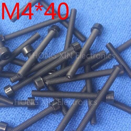 M4*40 Black 1pcs Nylon Inner Hexagon Socket Head Cap Screws 40mm Plastic Bolt Insolation brand new RoHS compliant PC/board DIY