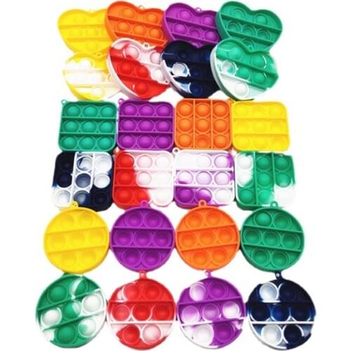 Mini Pop It Pop Bubble Sensory Toy Autism Needs Soft Relief Toys Adult Children Fun Anti-stress Popular Gadgets Keychain