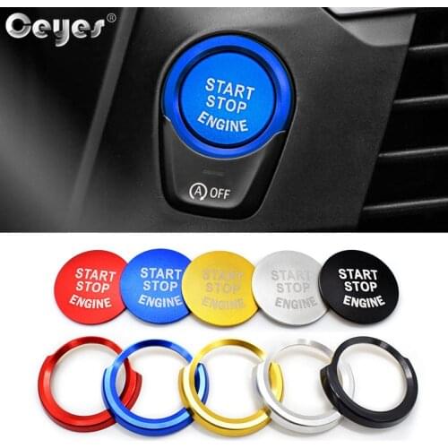 Ceyes Car Stickers For Bmw X3 X4 X5 X6 5 6 7 Series Engine Ignition Start Button Ring Covers Decoration Accessories Car Styling