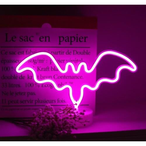 Bat Led Neon Sign Light Holiday Party Wedding Decorations Kids Room Night Lamp Home Wall Decor