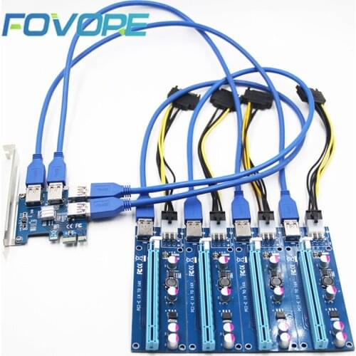 NEW Add in Card PCI-e 1 to 4 PCI Express 16X Slots Riser Card PCIE 1X to External 4 PCI-e Slot Adapter PCIe Port Multiplier Card