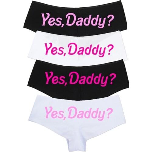 2019 New Sexy Panties Women Letter Yes Daddy? Letter Print Underpants Seamless Lingerie Briefs Knickers Underwear Cotton Panties