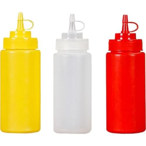 240ml Sauce Vinegar Oil Ketchup Gravy Cruet Kitchen Accessories Gravy Boat Plastic Condiment Dispenser 8.45oz Squeeze Bottle