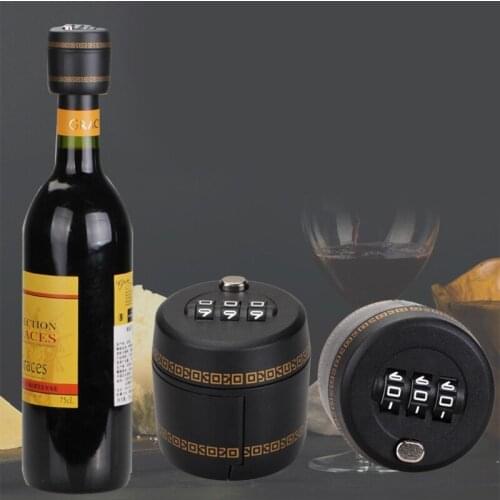 Plastic Bottle Password Lock Combination Lock Wine Stopper Vacuum Plug Device Preservation For Furniture Hardware