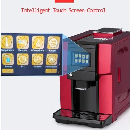 220v 1250w Touch Commerical Fully Automatic coffee machine LCD espresso coffee machine & coffee grinder 19 bar cappuccino maker