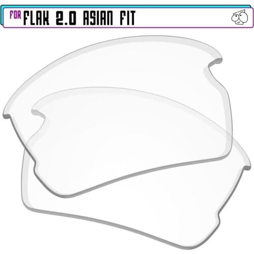 EZReplace Polarized Replacement Lenses for - Oakley Flak 2.0 Asian Fit (AF) Sunglasses - HD Clear