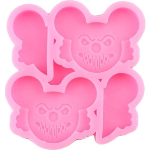 Disney Funny Tooth Mickey Straw Topper Silicone Mold Mouse Head Keychain Epoxy Resin Mold Chocolate Fondant Cake Decorating Tool