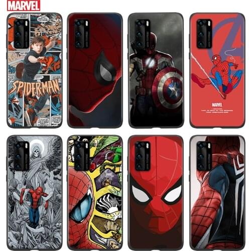 Silicone Cover Avengers Spiderman For Huawei P 50 P40 P30 P20 P10 P9 P8 Pro Plus Lite E mini 2017 2019 Phone Case