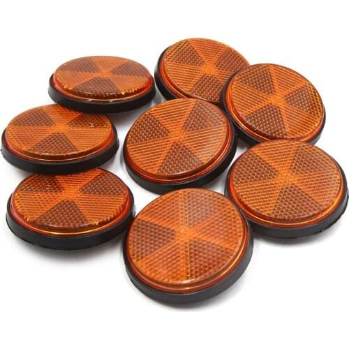 X Autohaux 5mm 6mm Thread Dia Round Type Reflective Warning Film for Motorcycle Amber