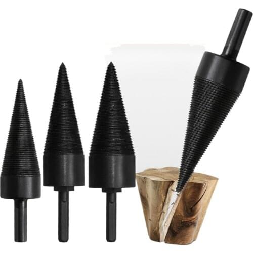 38mm 44mm Triangular handle Firewood Splitter Machine Drill Wood Cone Reamer Punch Driver Drill Bit Split Drilling Tools