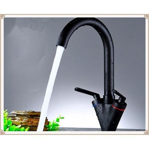 Vidric brass black finished bathroom sink faucet hot and cold basin faucet kitchen faucet