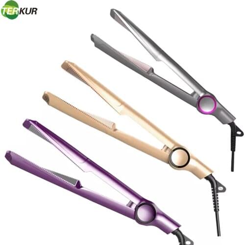 2-in-1 Flat Iron for Hair Curling Irons Hair Straightener with Ceramic Spiral Panel Travel Hair Curlers & Straightening Iron Dry