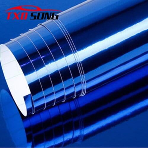 High quality blue chrome vinyl film Chrome blue mirror Vinyl Film with air free bubbles with Size:10/20/30/40/50/60x152CM/Lot