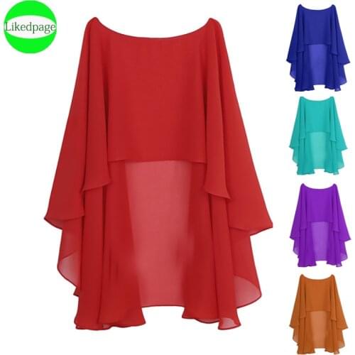 Chiffon Cape Bolero Women Femme Mariage Chalas Mujer Evening Wedding Bridal Jacket Wraps Accessories Peleryna Cloak Boda Shawl