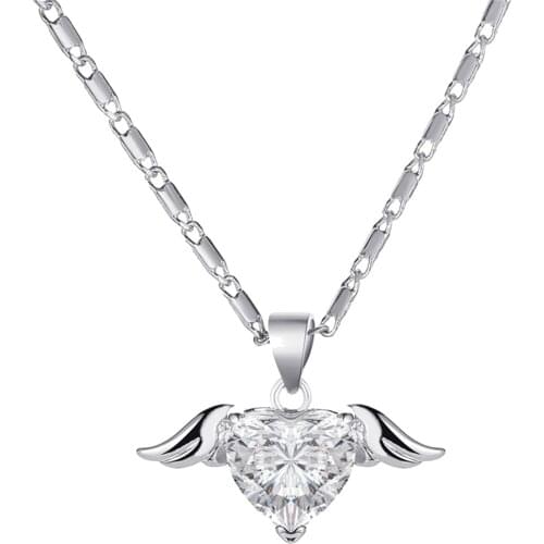 Vintage Metallic Golden Wing Love Angel Chain Lock Necklace Womens Jewelry Minimalist Style Trendy Female Jewelry Gift 2021