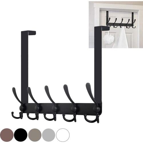 1Pc Nordic Stainless Steel Door Rear Hooks Rack Detachable Wall Hanging Hat Bag Key Storage Shelf Home Supplies