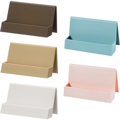 1 Pc Plastic Office Business Name Card Holder Storage Display Stand Rack Desktop Table Organizer 5 Colors C26